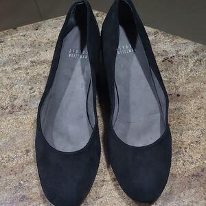 Stuart Weitzman Black Suede Wedge Shoes Size US 9